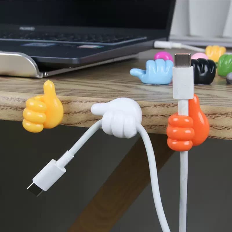Cross-border Large Thumb Hook Cable Manager for Desk Data/Charging Cable Fixing, Wall Adhesive Hook Anti-Tangle