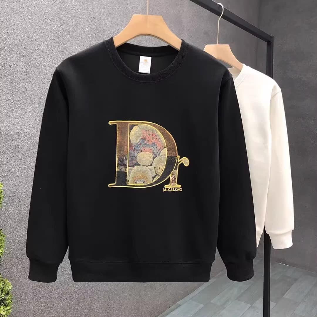 2025 Autumn/Winter New Trendy Printed Men's Sweatshirt, Korean Slim Fit Pullover Round Neck T-Shirt