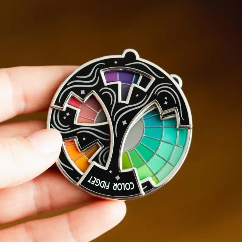 New Cross-Border Color Fidget Enamel Pin Twenty-Color Wheel