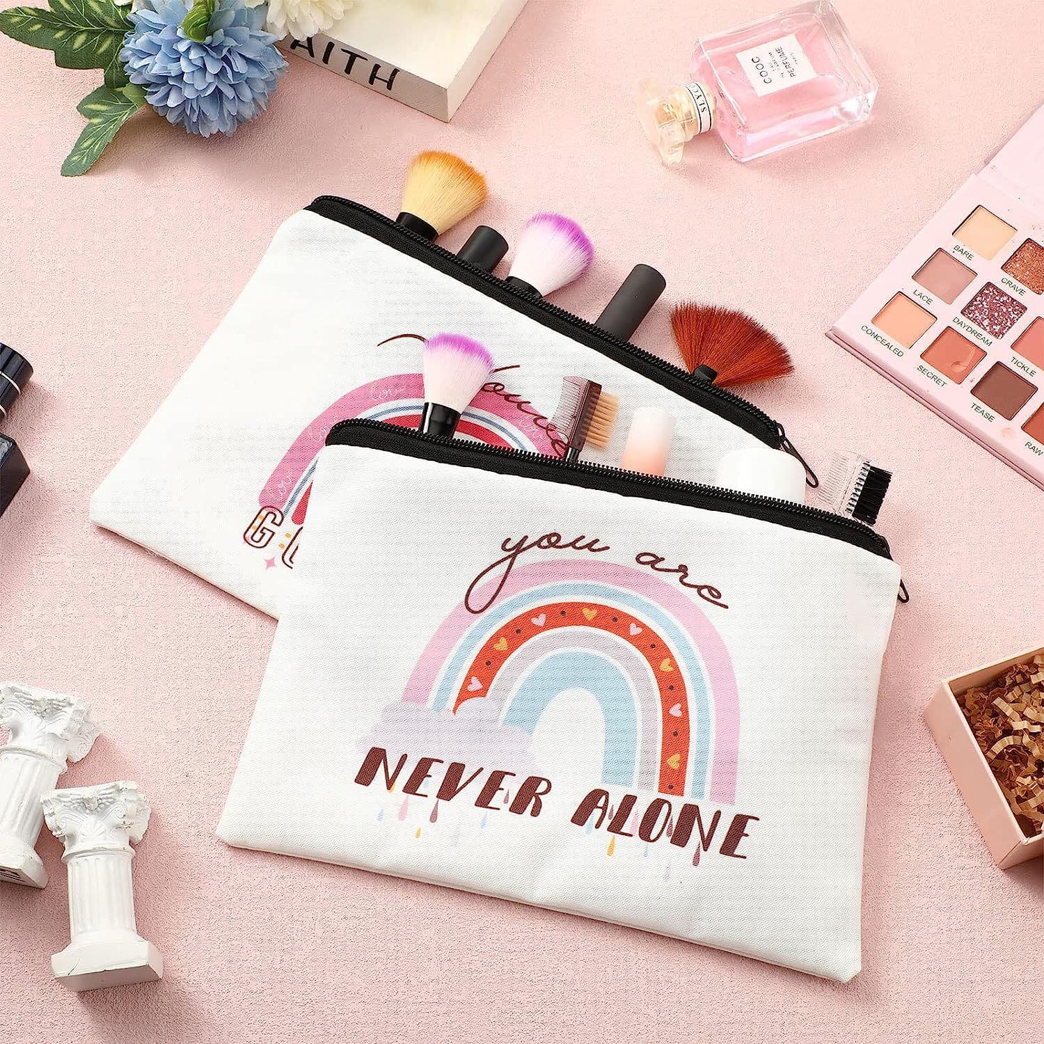 Amazon AliExpress Makeup Bag Canvas Blank Zipper Pouch Storage Cotton Cross-Border Portable Handheld Wash Bag