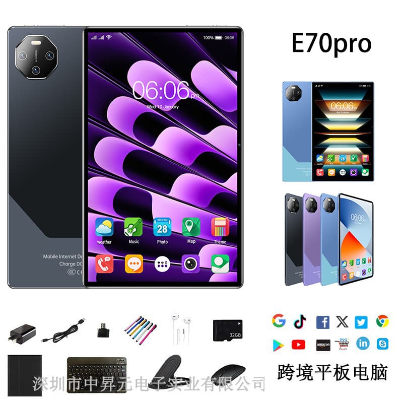 In Stock E70pro Cross-border Hot-selling 10.1-inch Tablet PC WiFi Calling Google Store Touchscreen