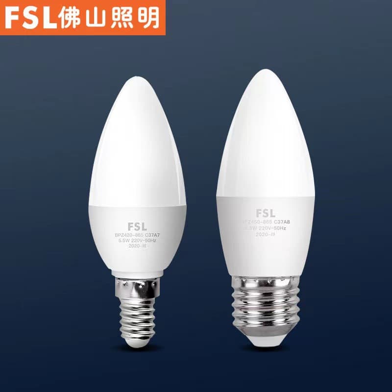 Foshan Lighting LED Candle Bulb E14 Screw Base, Household Ultra-Bright Energy Saving Crystal Chandelier Tip Bubble Tailed Light