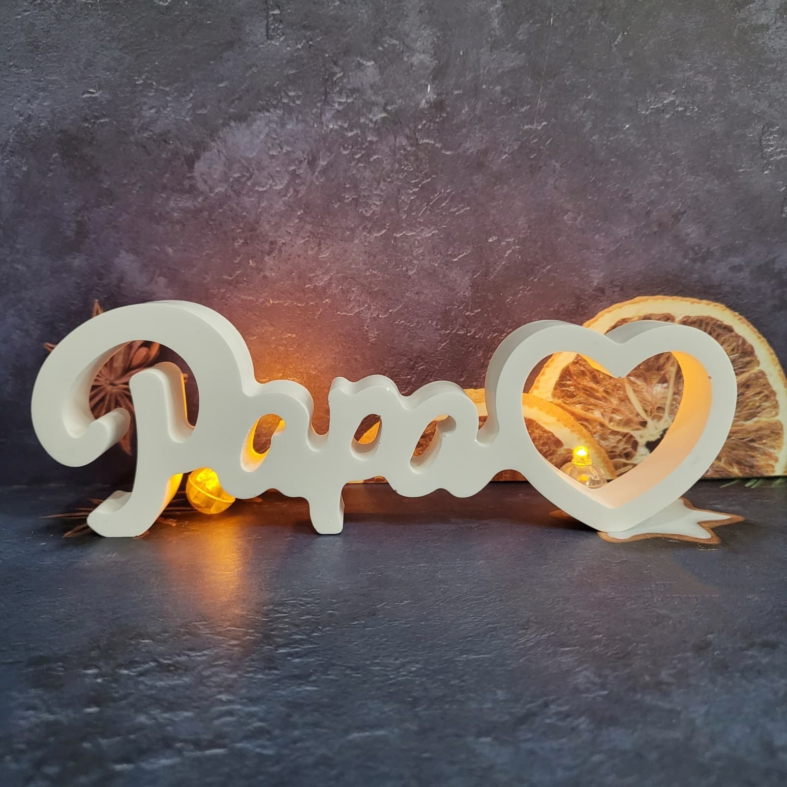 S2883 Father's Day Dad Heart Ornament Decorative Cement Plaster Mold DIY Silicone Mold