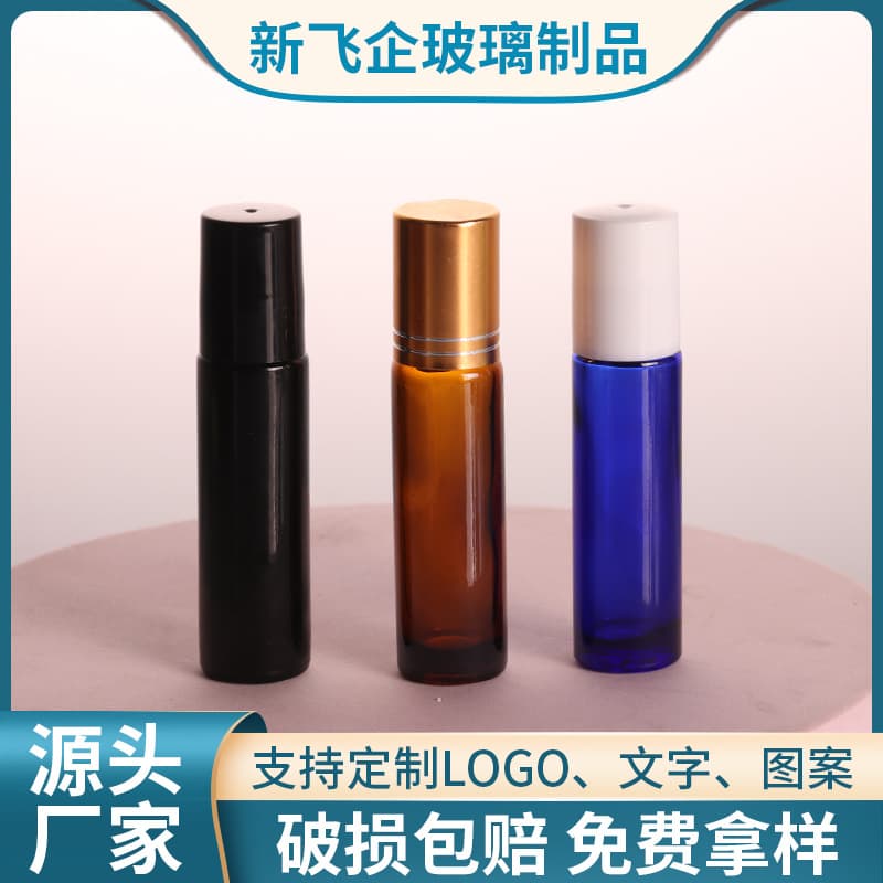 Glass Roller Bottle Empty Bottle 10ml Essential Oil Roller Ball Bottle with Steel Ball Perfume Sample Refillable Bottle Liquid Applicator Bottle