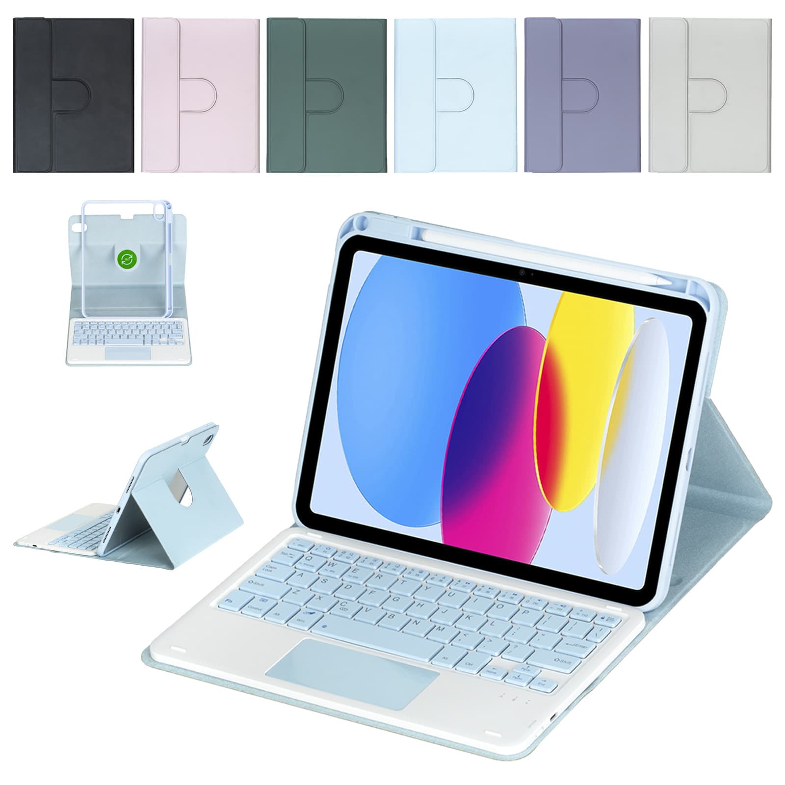 Suitable for iPad 11 A16 Tablet Protective Case 360° Rotating Air11 Magic Gradient Backlit Keyboard Protective Cover