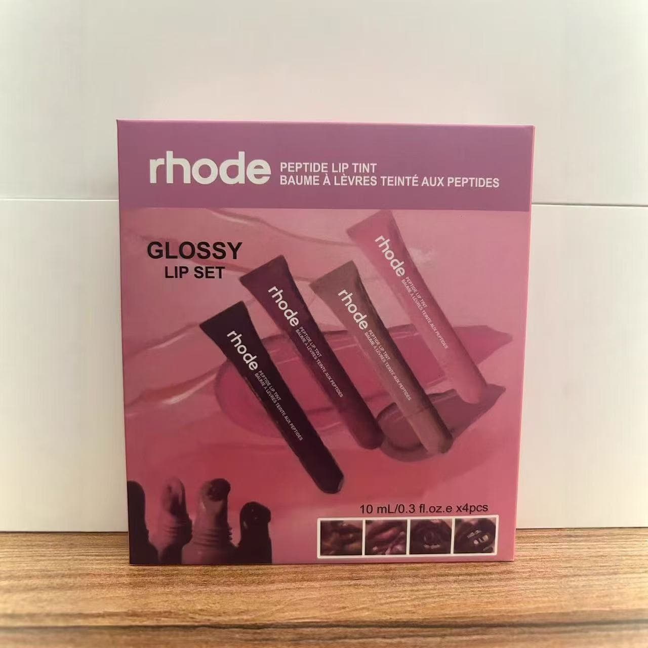 Cross-border Rhode Hailey Lip Balm Lip Moisturizing Tinted 4-Piece Set Blush Nourishing Lip Care Best-Seller Lip Gloss Hydrating