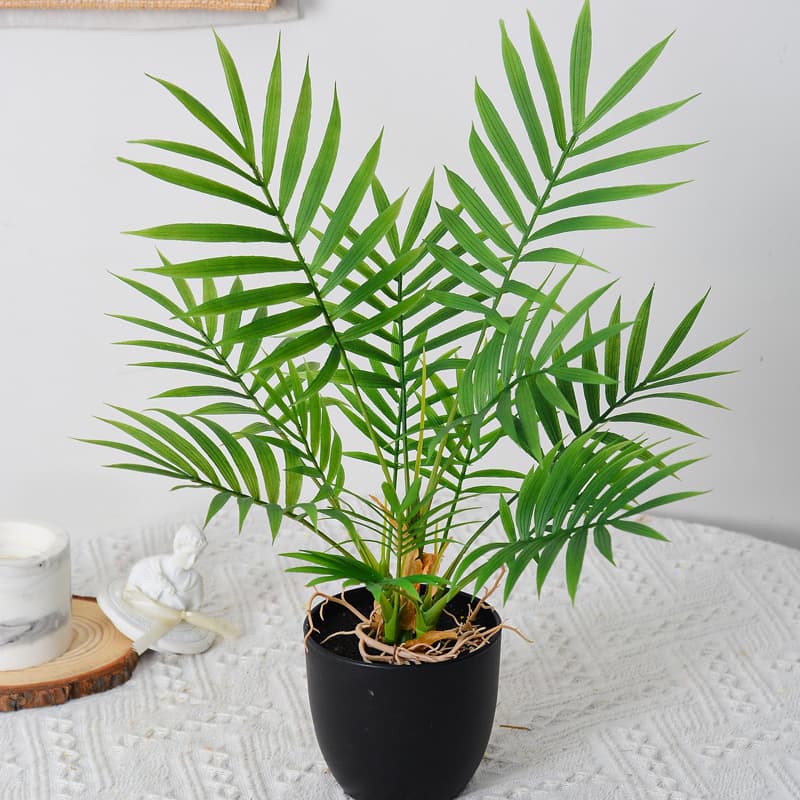 Manufacturer wholesale simulated plants, cross-border artificial bunches of green plants, palm leaves, home decoration plastic sunflowers