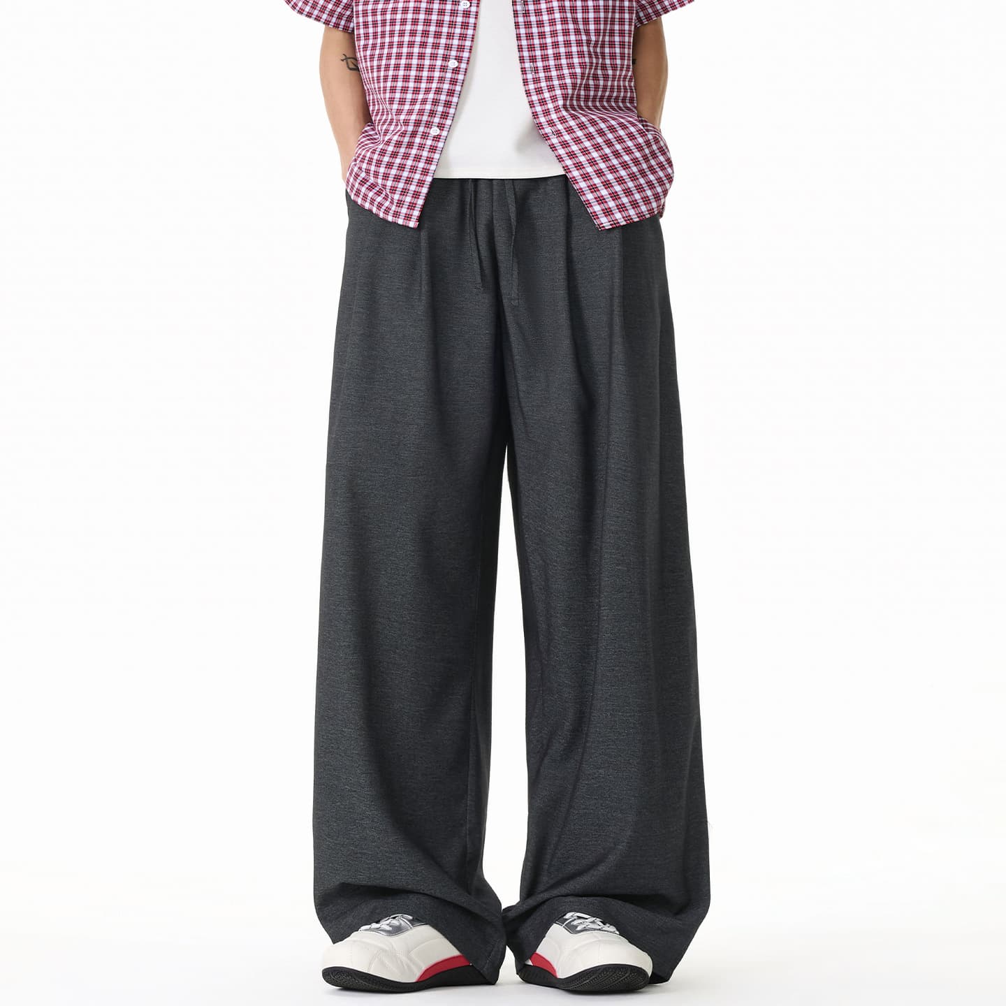 Drapey loose double pleated waist straight casual pants spring thin retro versatile lazy style Yamamoto long pants q