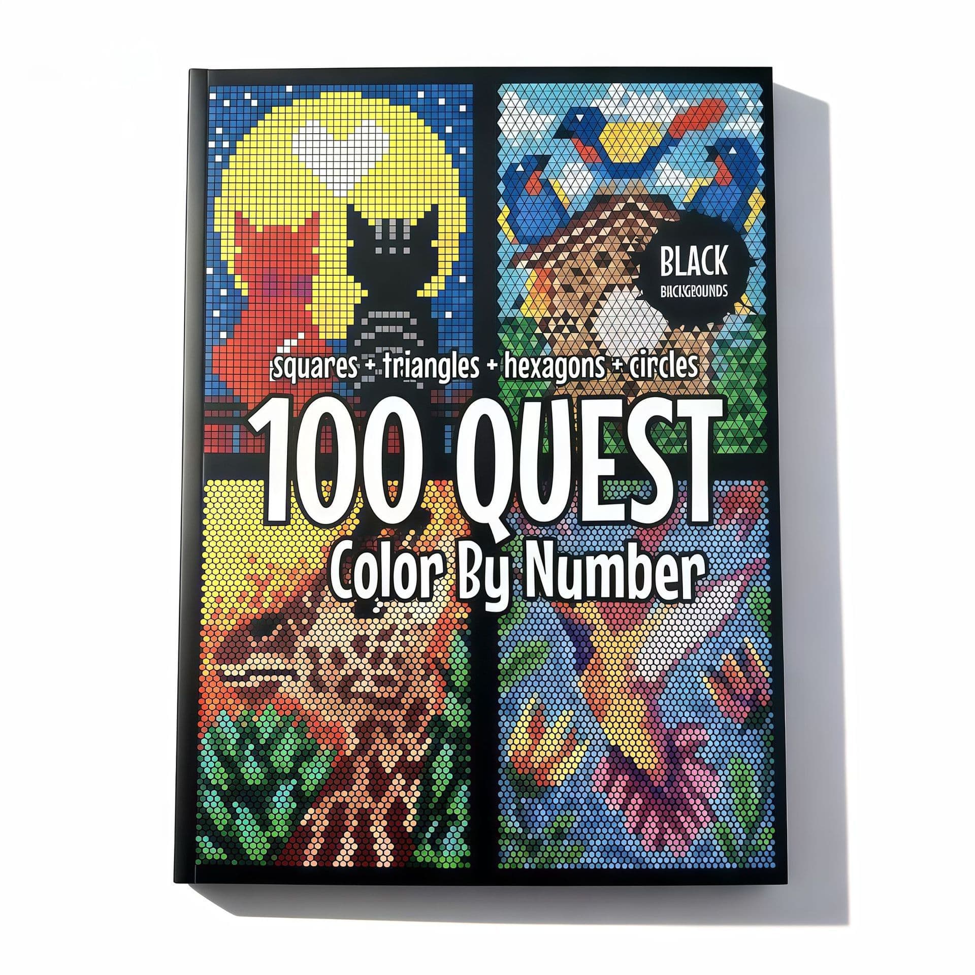 Cross-Border Bestseller Digital Coloring Book 100 QUEST Color by Numbers 100 Things Planner