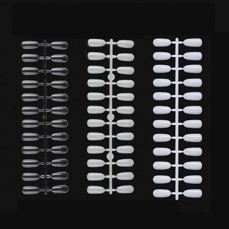 Single-number nail form oval practice color card for nail salon work display, 240 pieces, natural transparent