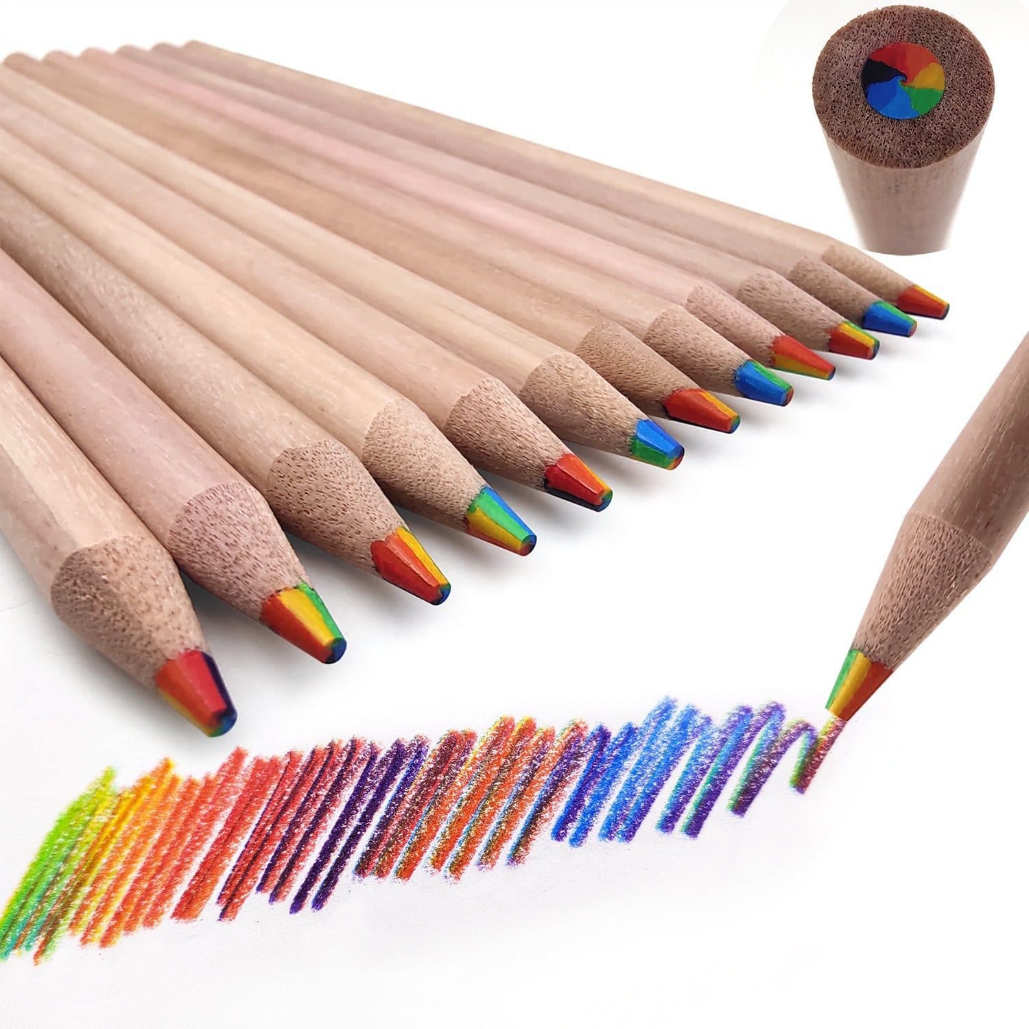 Gradient new product seven-color same-core colored pencils popular rainbow pencil children's painting oily colored lead painting