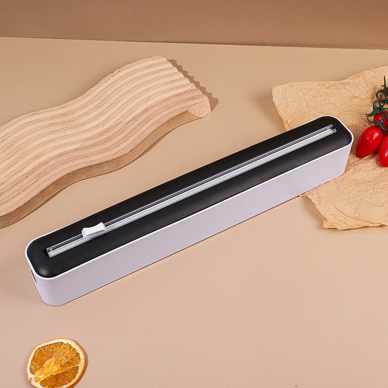Baking Aluminum Foil Bidirectional Slide Cutter Box, Household Plastic Wrap Dispenser with Magnetic Wall-mounted Storage