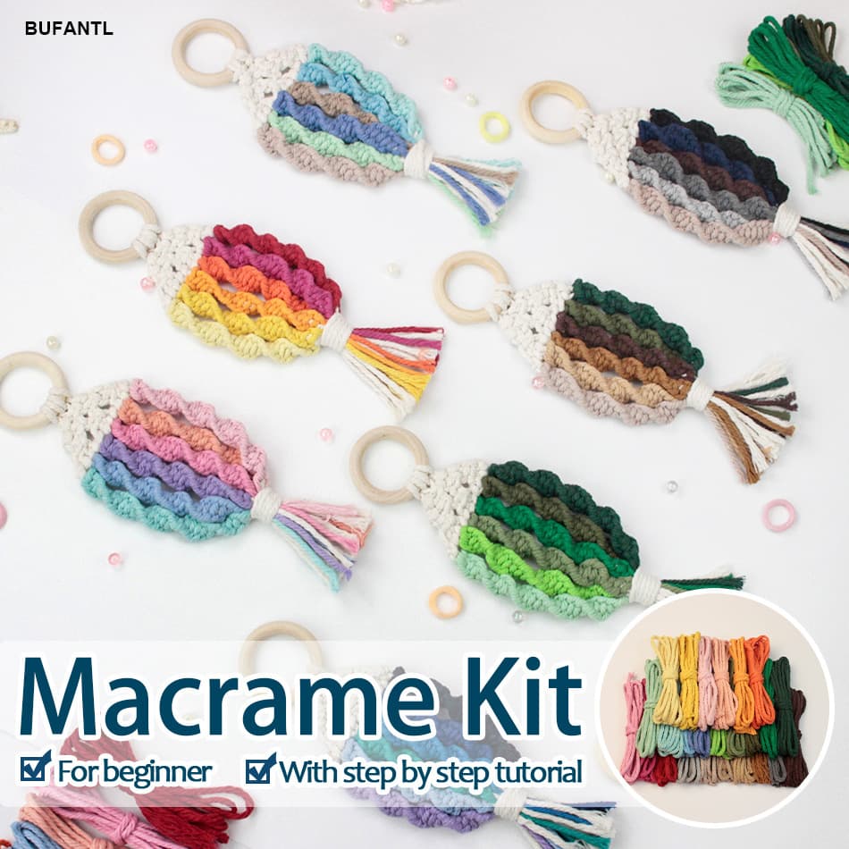 A popular cross-border e-commerce product: a colorful fish-woven tapestry, a creative DIY craft with an English tutorial. (Bohemian style)