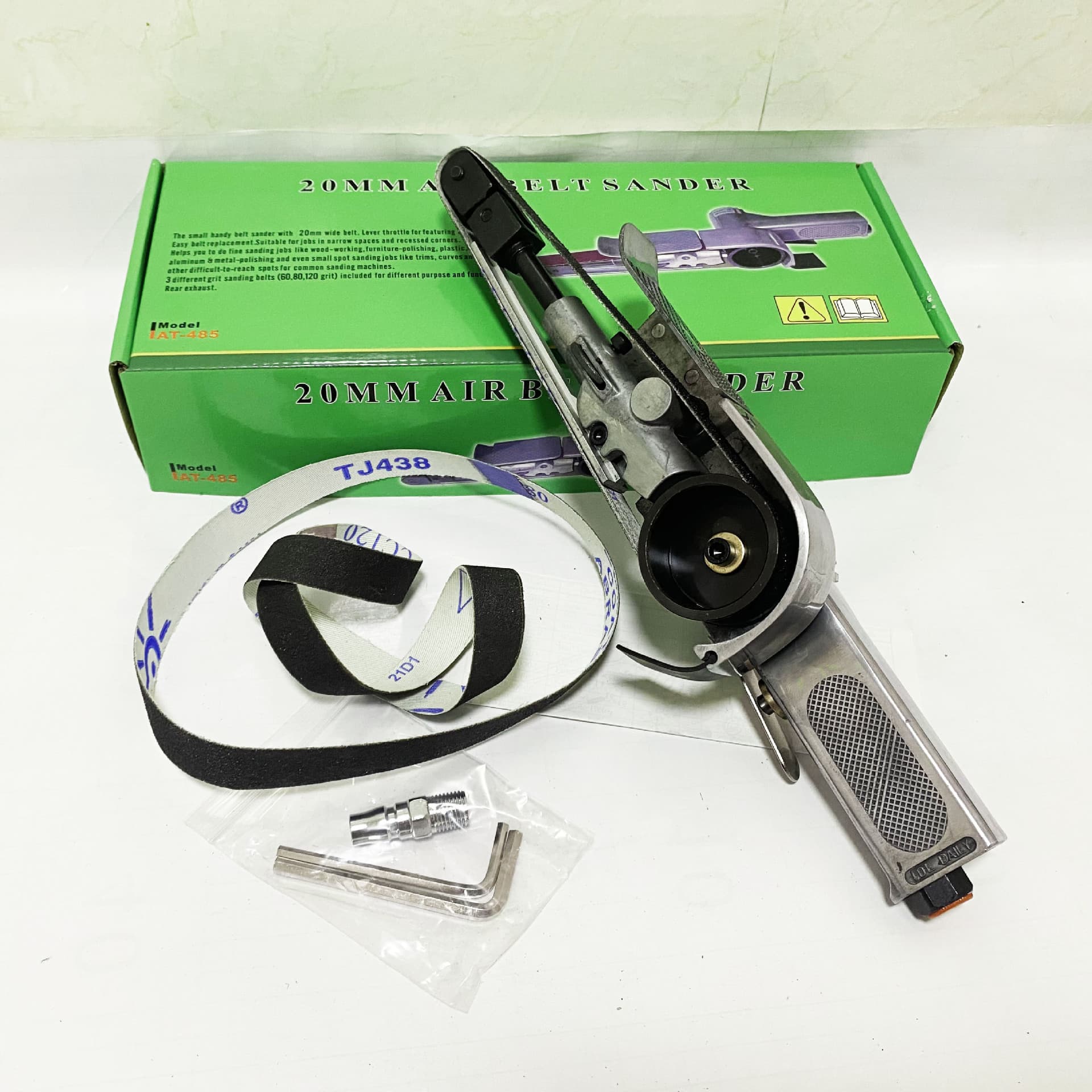 Cross-Border Ready Stock Wind Research Industrial Grade Pneumatic Sanding Belt Angle Wind Grinding Loop Belt Polisher 10MM 20MM
