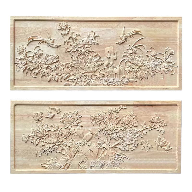 Custom Wood Relief Carving Various Sizes Solid Wood Relief Decorative Painting Home Villa Entrance Wall Wood Carving