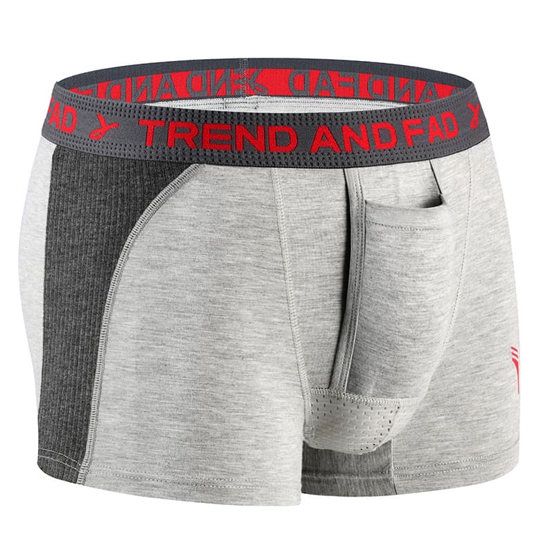 Men's Modal Underwear Boxer Briefs with NutSac Separation Breathable Comfortable Knitted Mid-Waist Spring Summer Autumn Winter