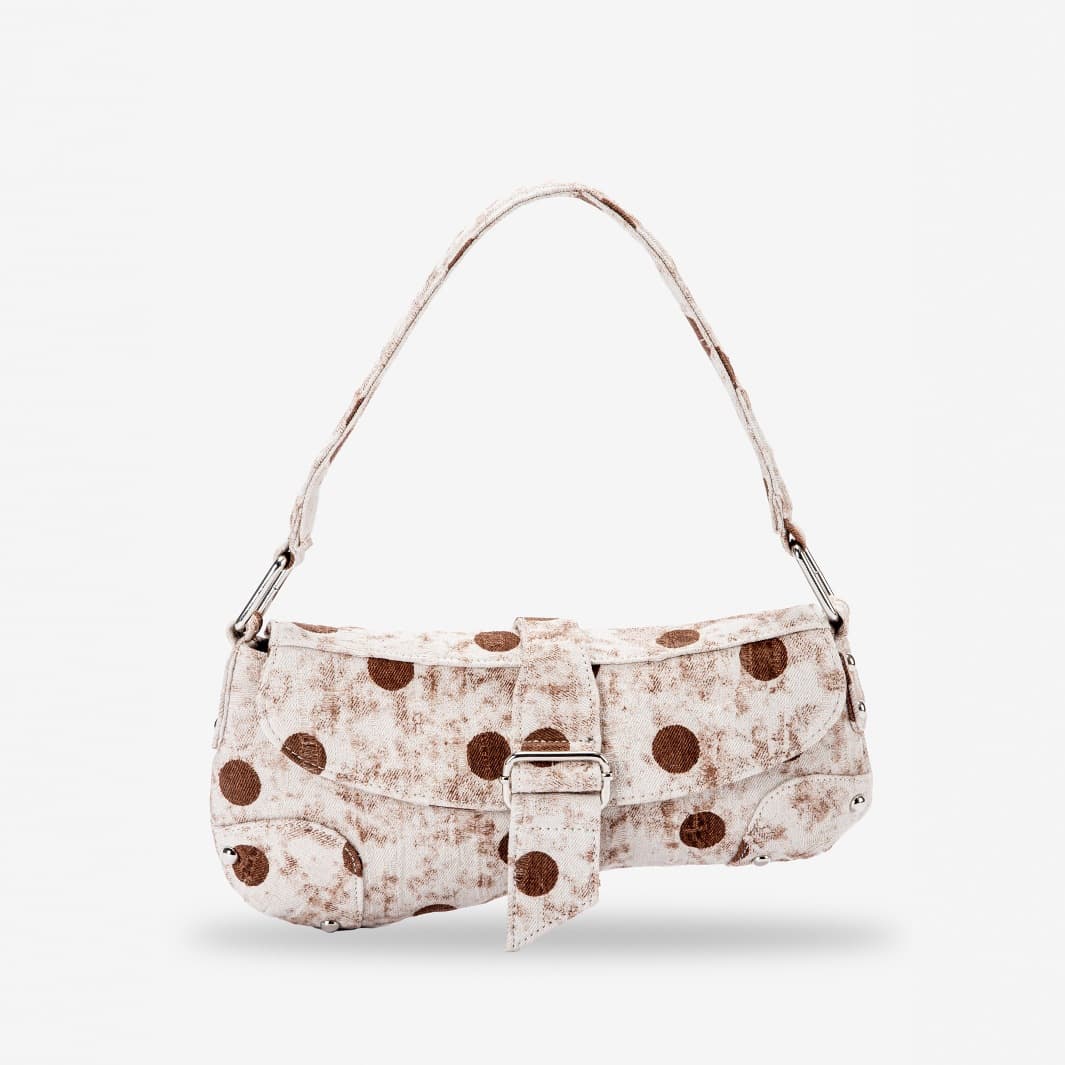PRINT SHOULDER BAG Crossbody Vintage Polka Dot Underarm Bag Asymmetric Shoulder Bag for Women