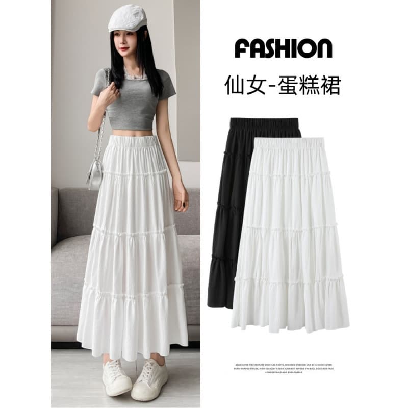 Fairy White Cake Skirt for Women Spring Summer 2026 New High-Waist Mid-Length A-Line Half Skirt Korean Style Puffy Skirt