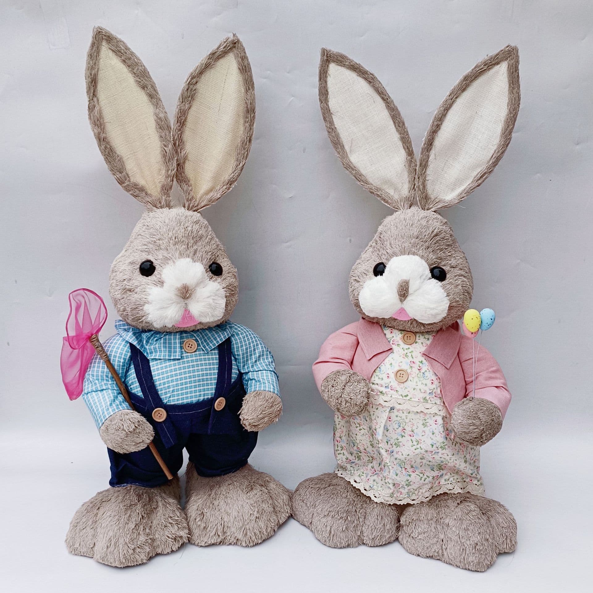 90CM Extra Large In Stock Window Display Woven Rush Large Rabbit Handmade Forest-Style Scene Setup Gift