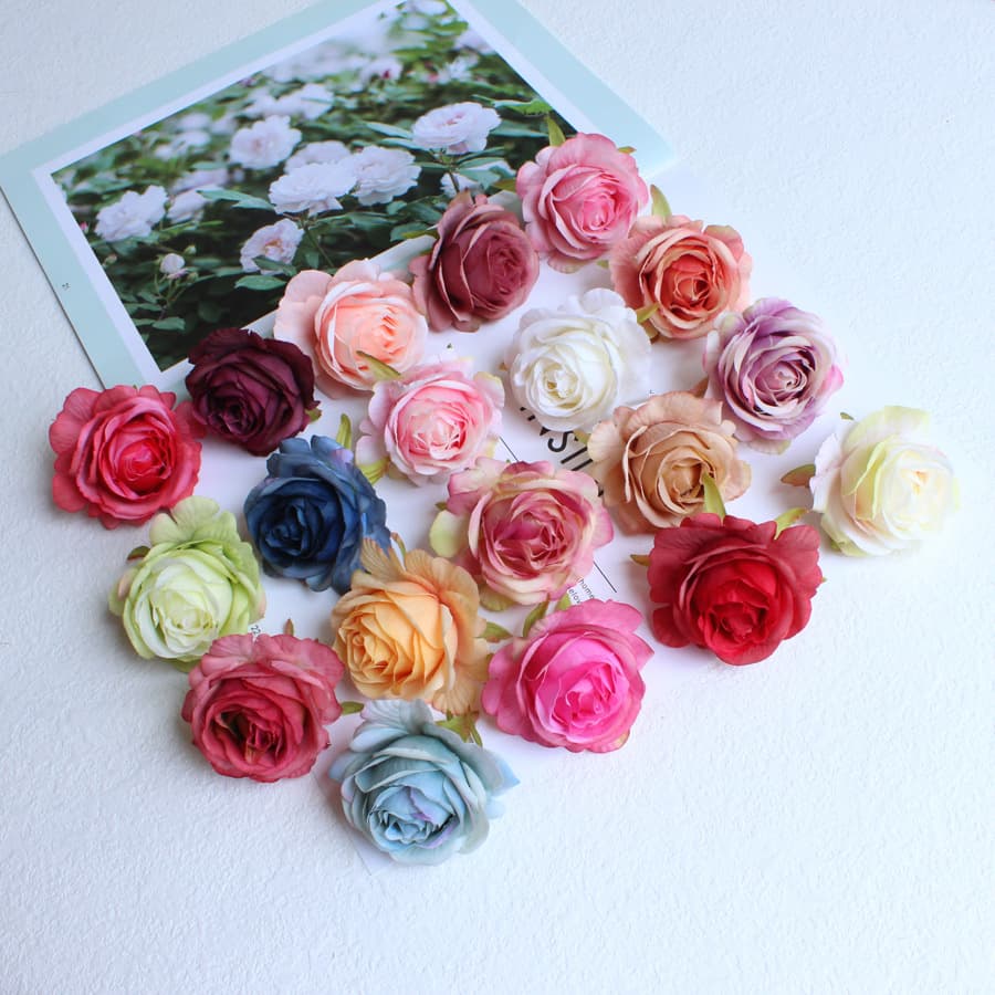 Simulated High-end Rose Flower Head Corsage Wedding Decoration DIY Craft Materials Clothing Accessory Flower