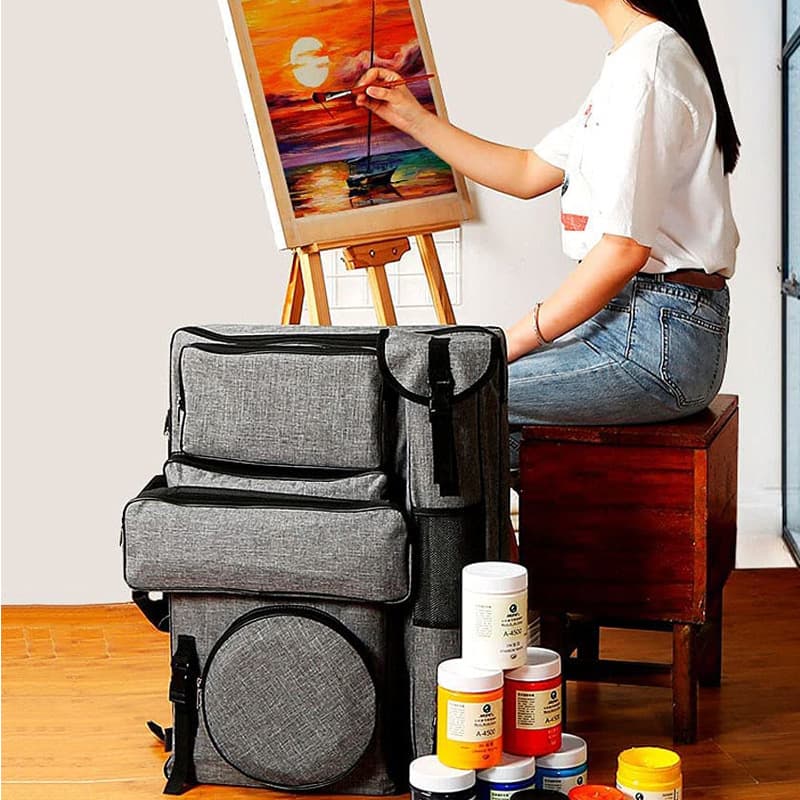 Customized multifunctional Oxford cloth bag artist painting tool storage bag student travel sketch pad storage bag