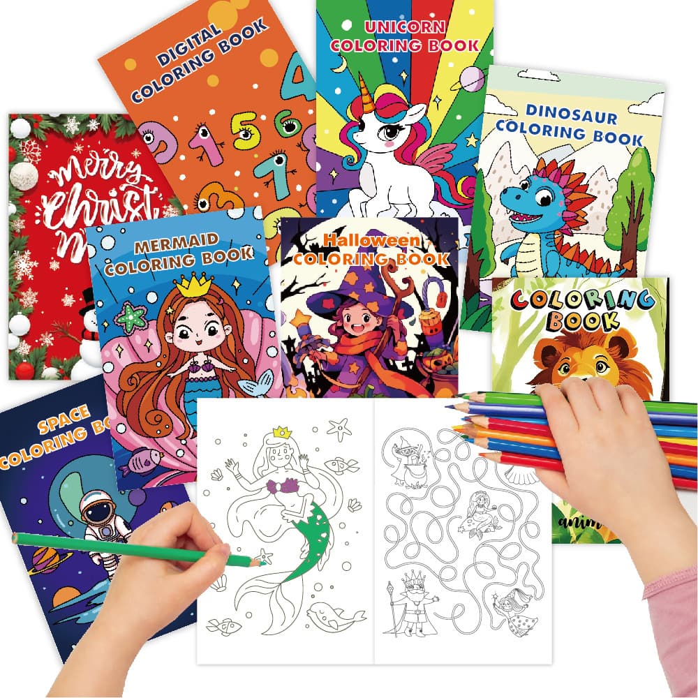 Cross-Border Coloring Book, Children's Cartoon Graffiti Drawing Book, Enlightenment Holiday Party Theme Coloring Book Set
