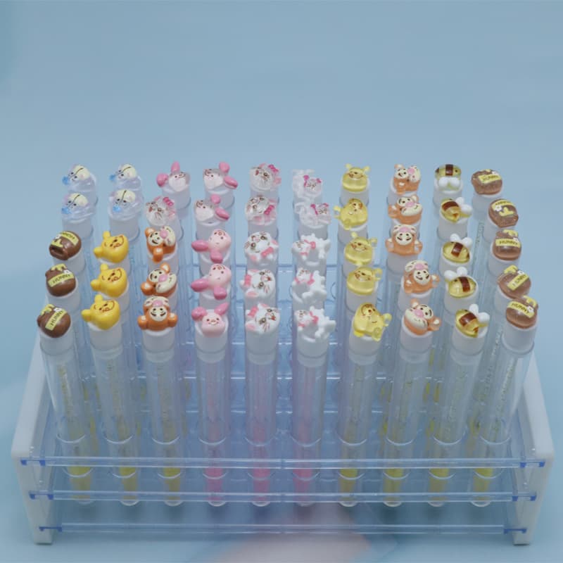 Cartoon Test Tube Eyelash Brush Cute Mini Winnie the Pooh Mascara Brush Test Tube Eyelash Brush Individual Tube Eyelash Comb