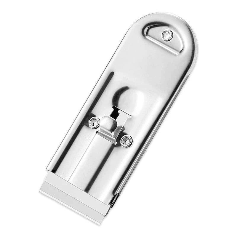 Multi-function stainless steel glue removal scraper, telescopic cleaning glass, floor maintenance, grout tool, wall scraper for household use.