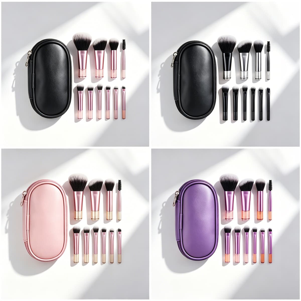 10 Mini Makeup Brushes Set Short Handle Multicolor Kit Dropship Factory Direct