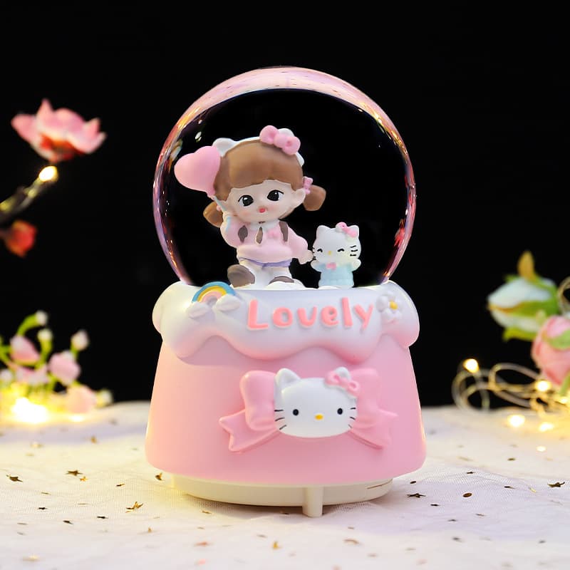 Trending Roaming Time Crystal Ball Ins Style Ornament Music Box Birthday Gift for Girls