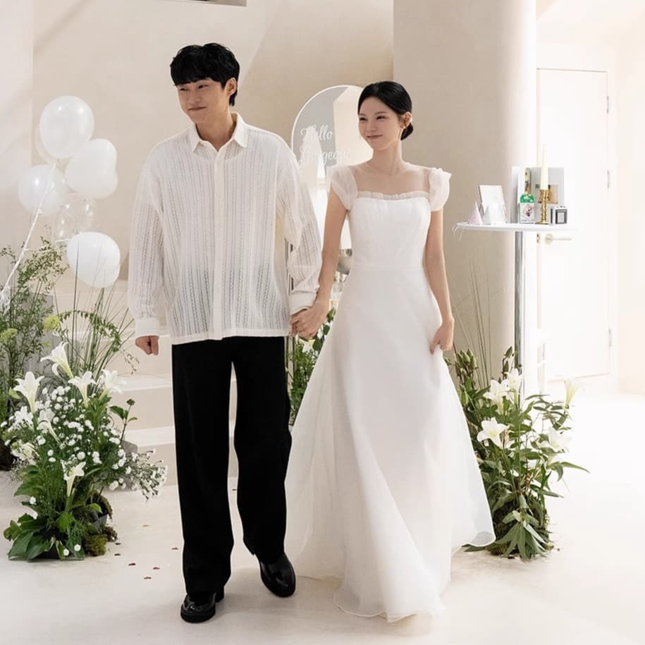 Forest-inspired Sweet Square Neck Light Wedding Dress Simple Engagement Dress Reception Gown Lawn Wedding Main Dress Certificate Little White Dress