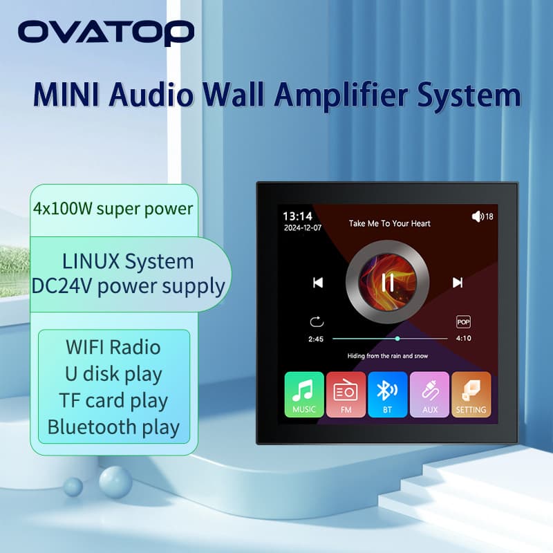 Cross-border 86-type 4X100W High-Power Background Music Host Bluetooth Amplifier USB Audio Controller Panel