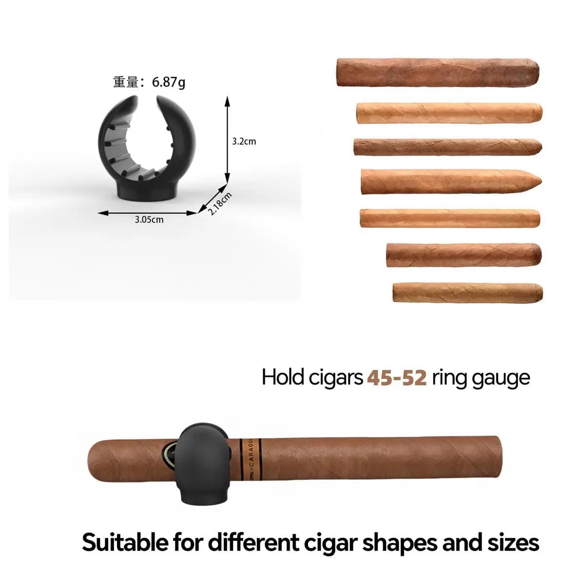 Amazon Hot Selling Item: Cigar Holder with Slots, Magnetic Cigar Holder for Golf Carts