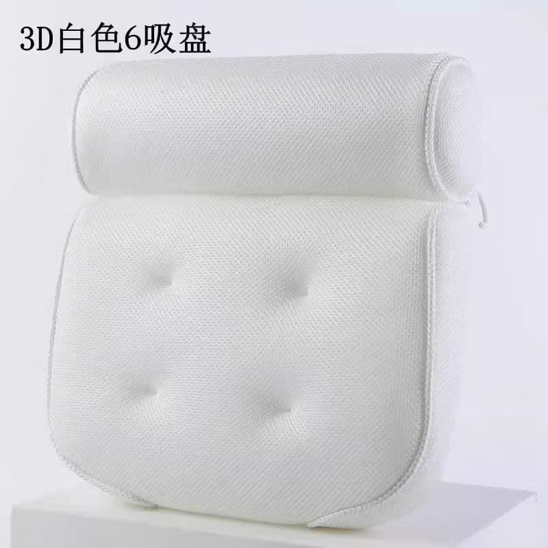 Cross-Border Amazon 3D Mesh Bathtub Pillow with Suction Cup Anti-Slip Mat, Back Cushion for Bathroom, Machine Washable Seat Cushion