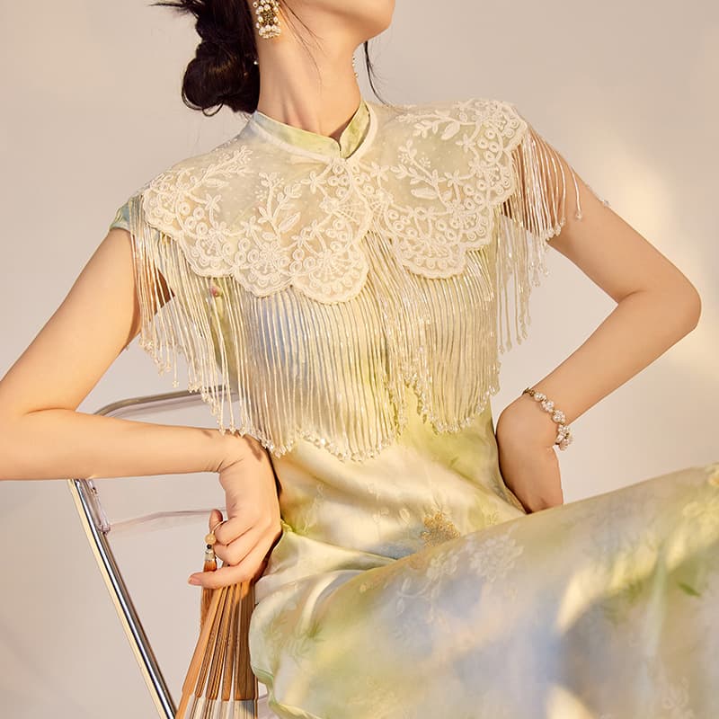 New Chinese Style Heavy-Duty Versatile Shawl for Women, High-End Summer Style Embroidered Tassel Outer Shawl/Cloud Shoulder N4092