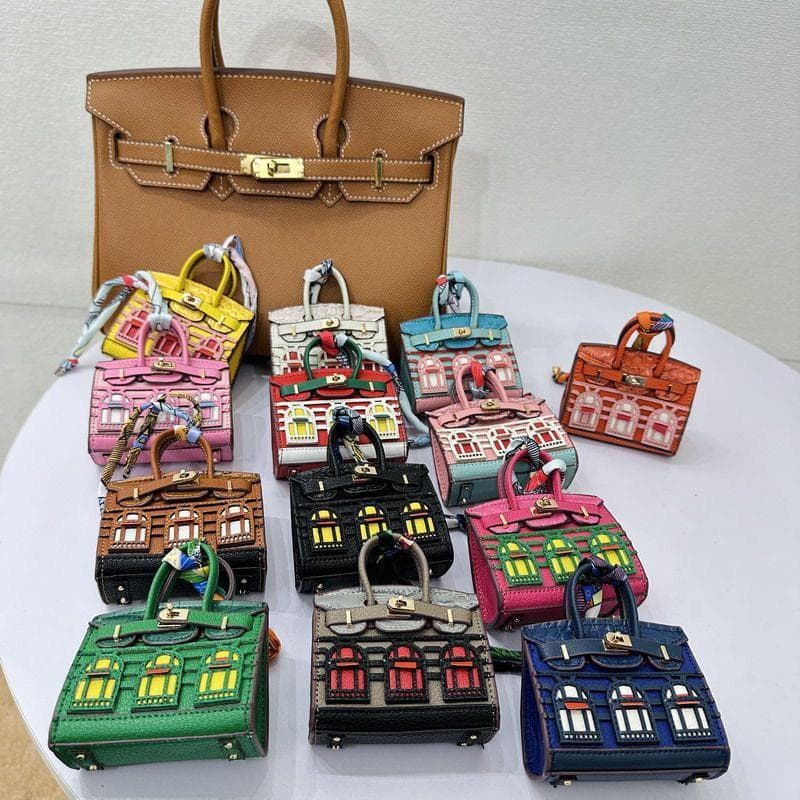 Mini Birkin Bag Little House Charm Creative Cute Pendant Earbud Lipstick Case Car Key Case Mini Earbud Case