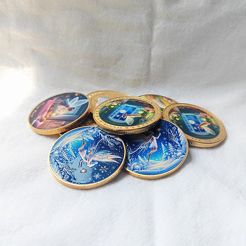 New Tooth Fairy Seasonal Themed Personalized Tooth Loss Memorial Gift - Double-sided Colorful Lucky Commemorative Coin