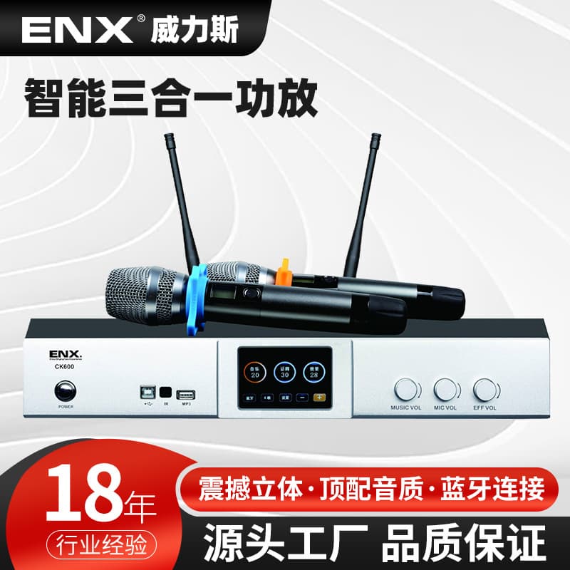 CK Series Integrated Microphone Power Amplifier with Digital Mixer and Effects for Speakers