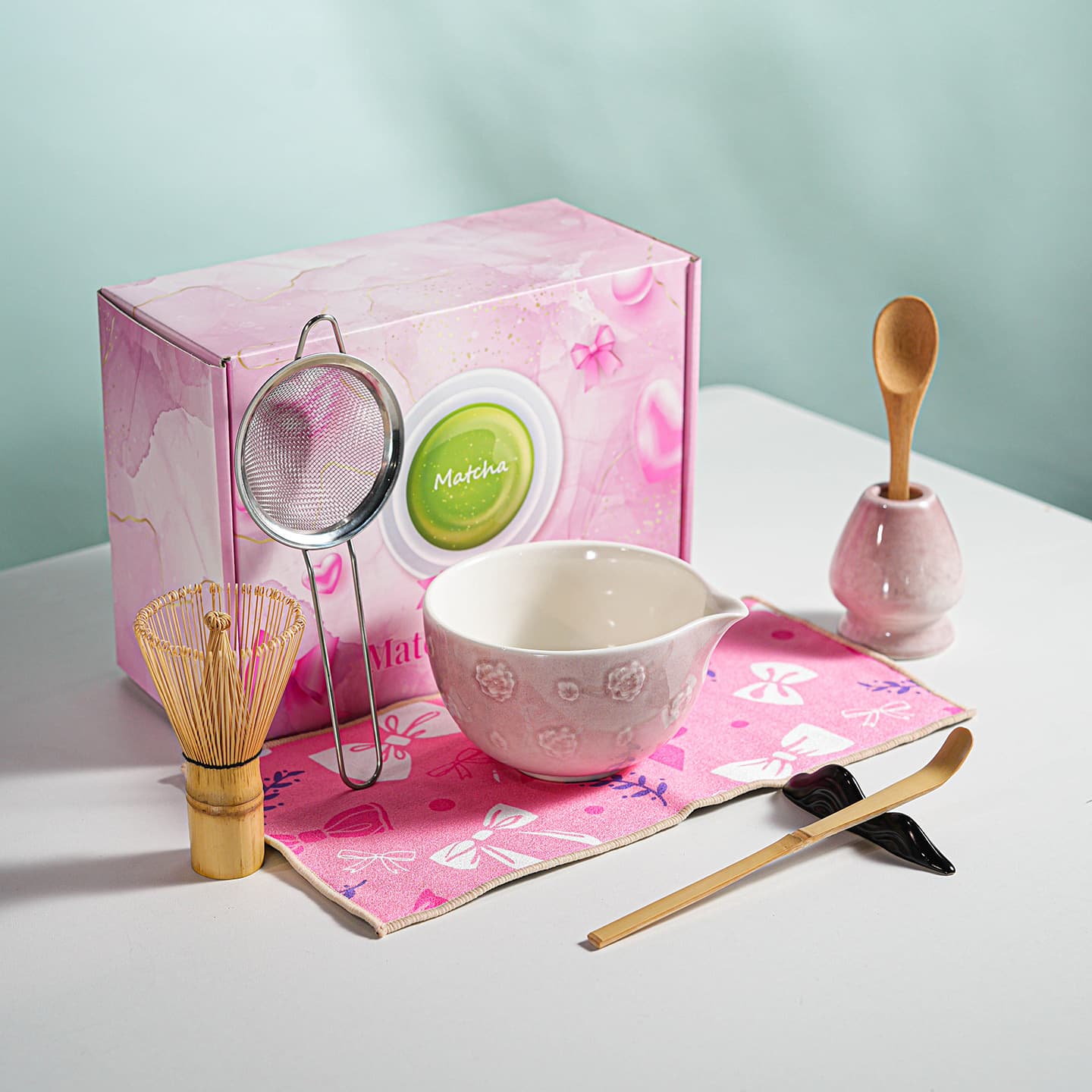 Cross-border Tea Ceremony Japanese Flower Matcha Tea Set Hyakuhon Ritsu Matcha Whisk Chasen Chasen Stand Chaba Chasen Bamboo Whisk