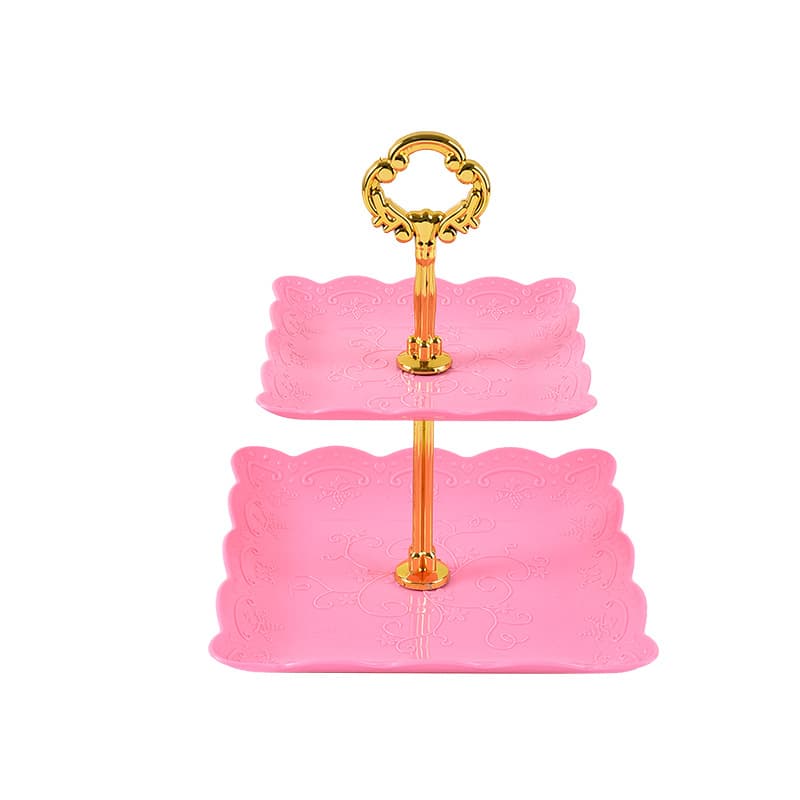 Light Luxury Three-Tier Fruit and Dessert Stand Plastic Wedding Nut Tray Cake Plate Creative Birthday Cake Stand Fruit Tray