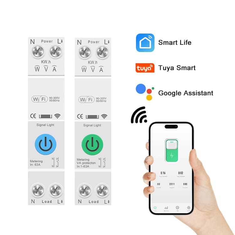 Tuya Smart WiFi Circuit Breaker with Metering, Mobile Remote Control, Timer Switch, Tuya Smart App