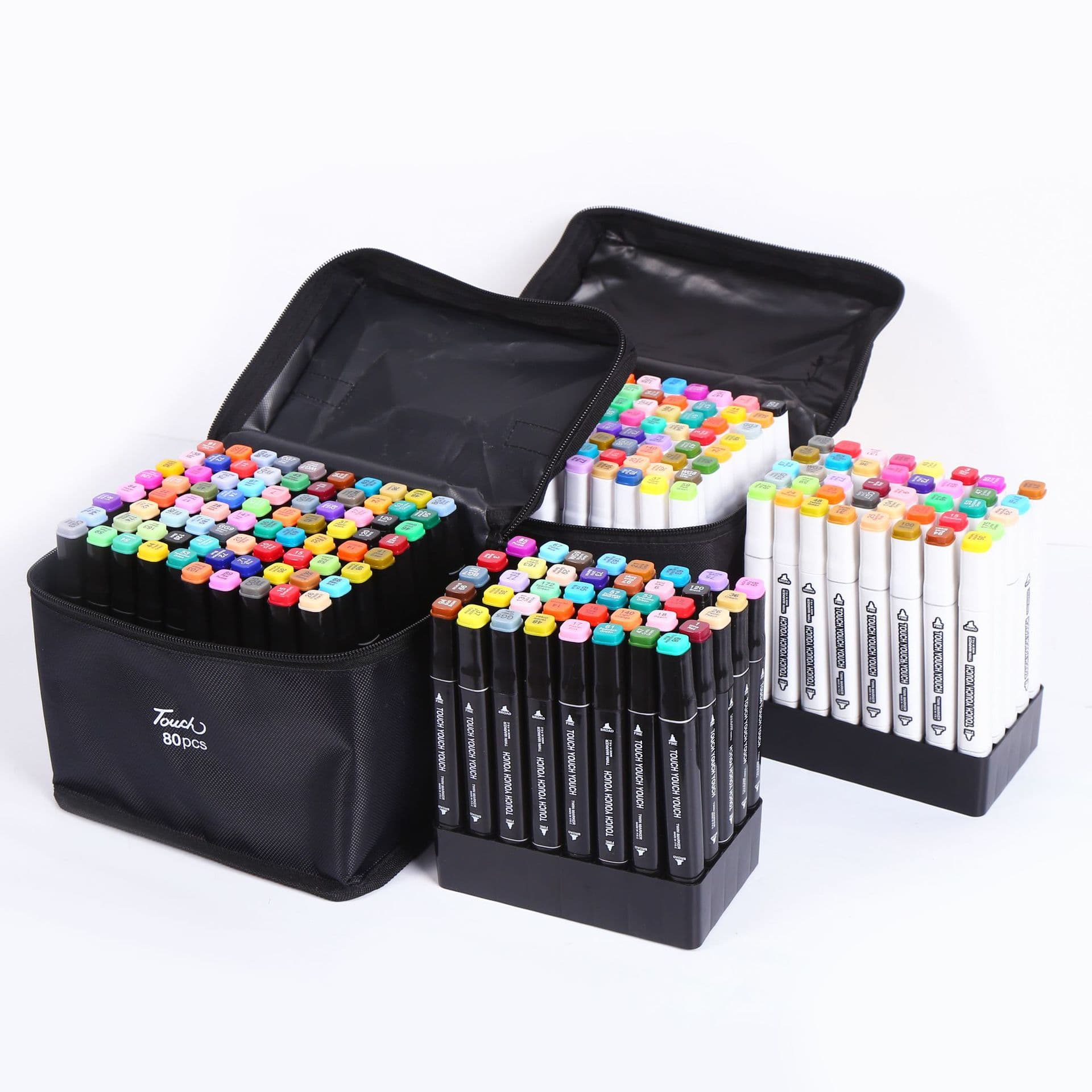 Factory Direct Supply Stationery 48-Color Marker Touch Double Alcohol Oil Pen Hook Line Quick-Drying Watercolor Pen for Children