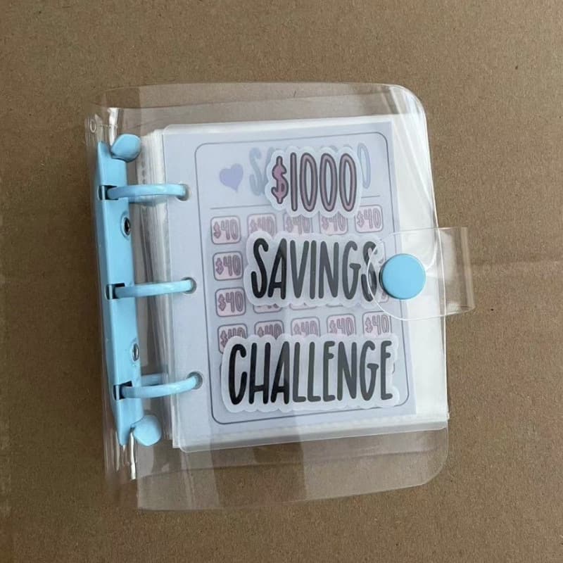 In Stock PVC 3-Hole Mini Money Saving Challenge Binder with Envelopes Saving Binder Save 1000 Dollars