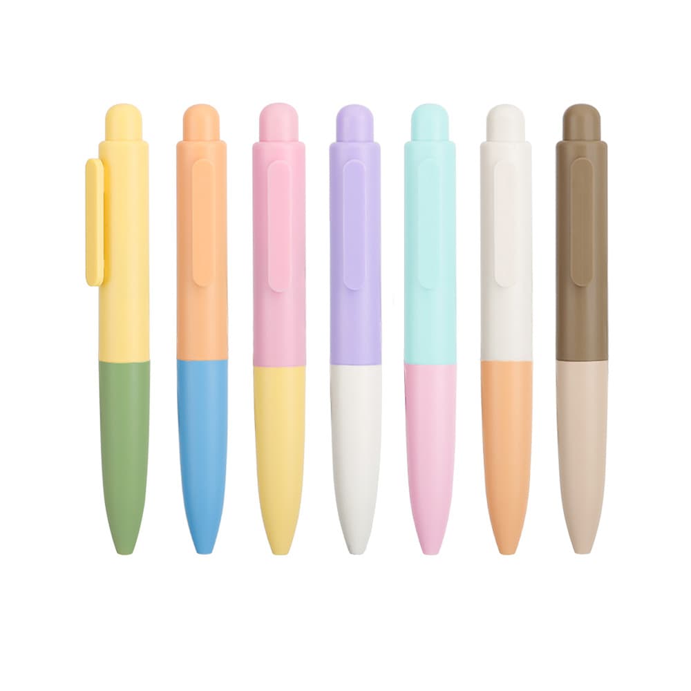 Student Pocket Pen Mini Two-Tone Macaron Gel Pen Portable Chunky Pen Short Quick-Drying Pen