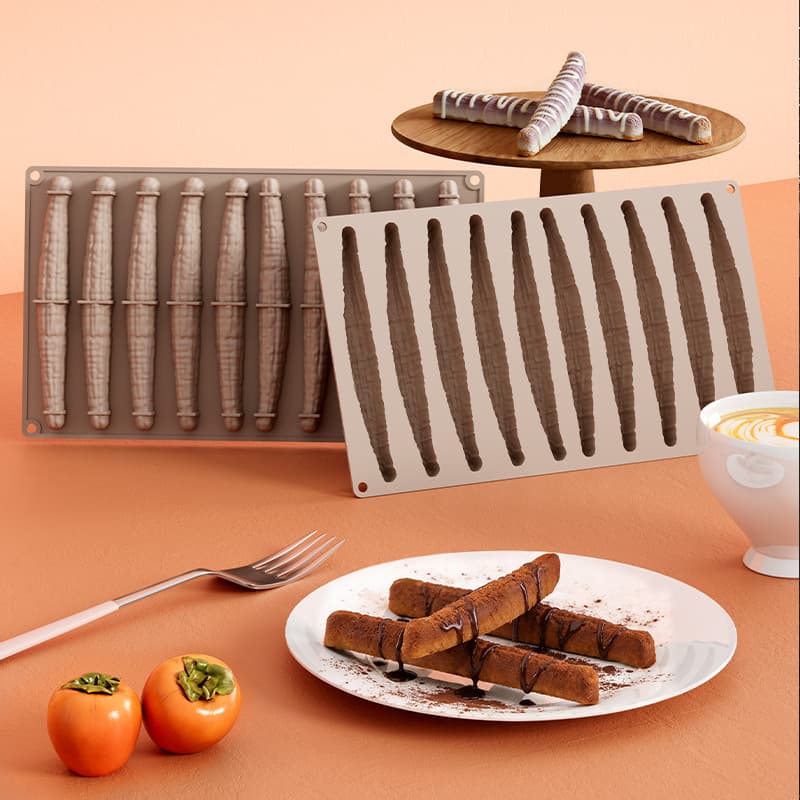 New Multi-Link Vanilla Long Cake Chocolate Candy Pudding Food-Grade French Baking Mousse Silicone Mold