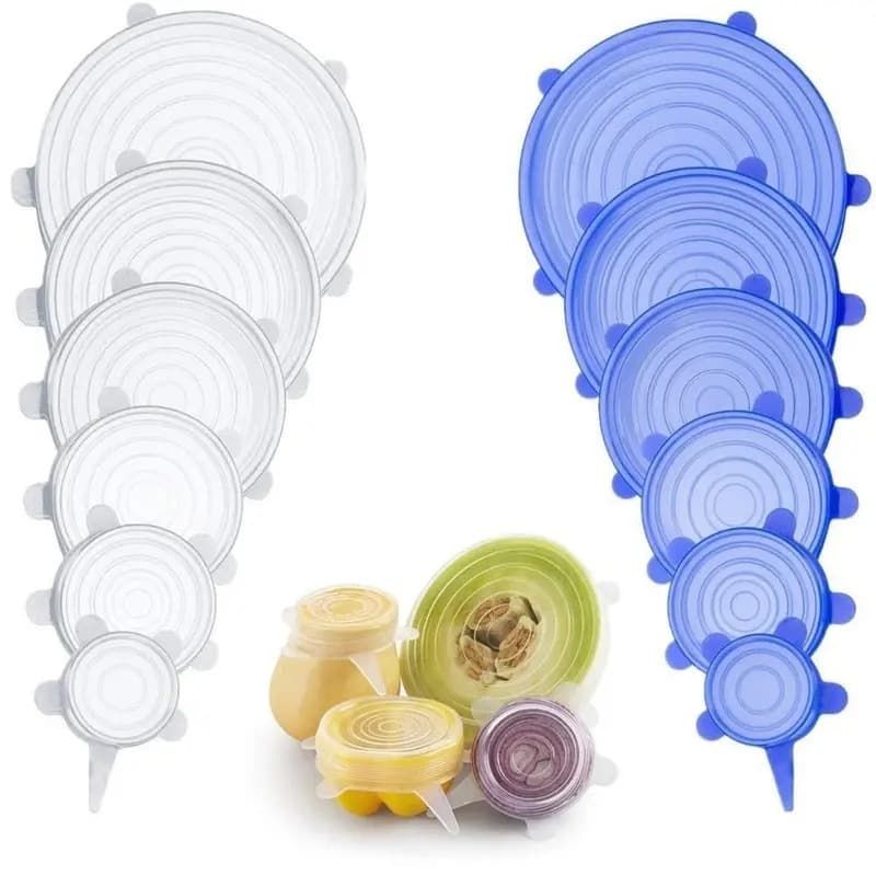 Food-Grade Silicone Food Covers Six-Piece Set, Universal Bowl Silicone Lids, Cross-Border Exclusive Supply