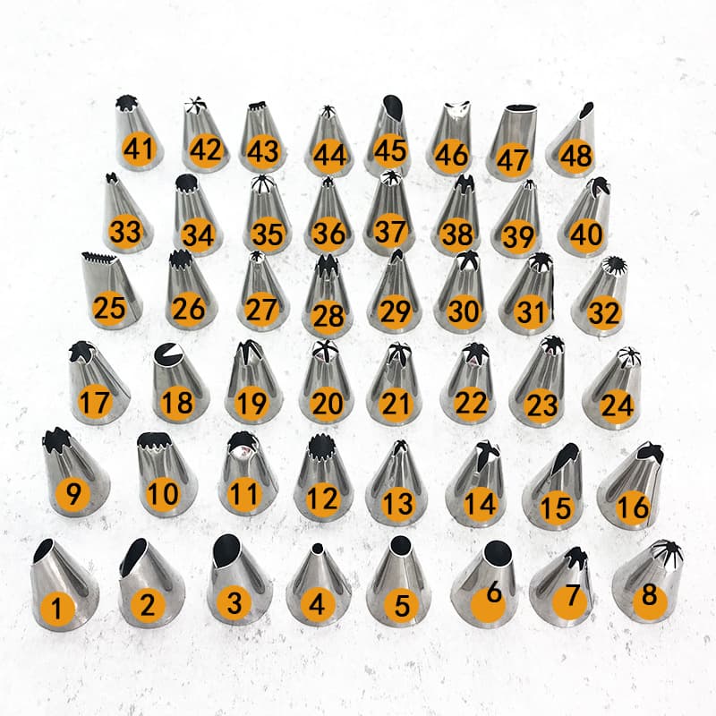 Full set stainless steel piping nozzles wholesale loose nozzle converter small cake cream nozzle set decorating tools
