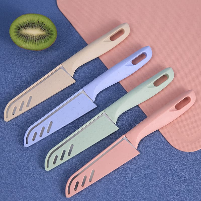Stainless steel fruit knife, household kitchen knife, slicing knife, convenient peeler, bone scissors, three-piece gift set wholesale