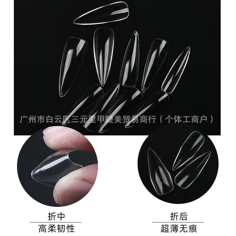 Jieliya Transparent Single Number Nail Tips Manicure Press-On Nails Ultra-Thin False Nails Nail Salon Handmade Wearable Nails Wholesale Replacement Numbers