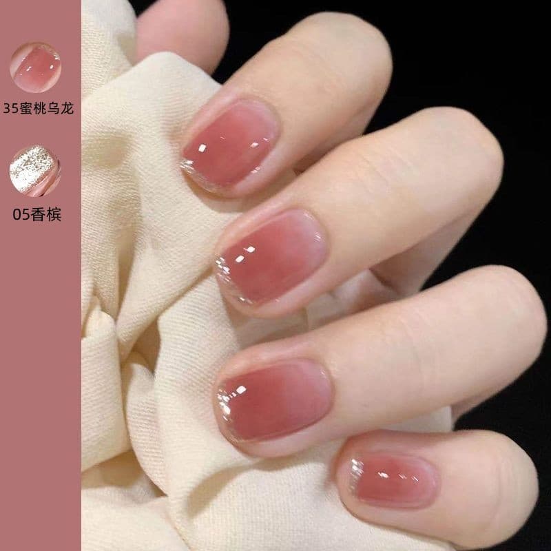 Icy transparent nail polish, no baking, non-peelable, long-lasting, non-fading, student internet celebrity, naturally white, peach pink, nude manicure